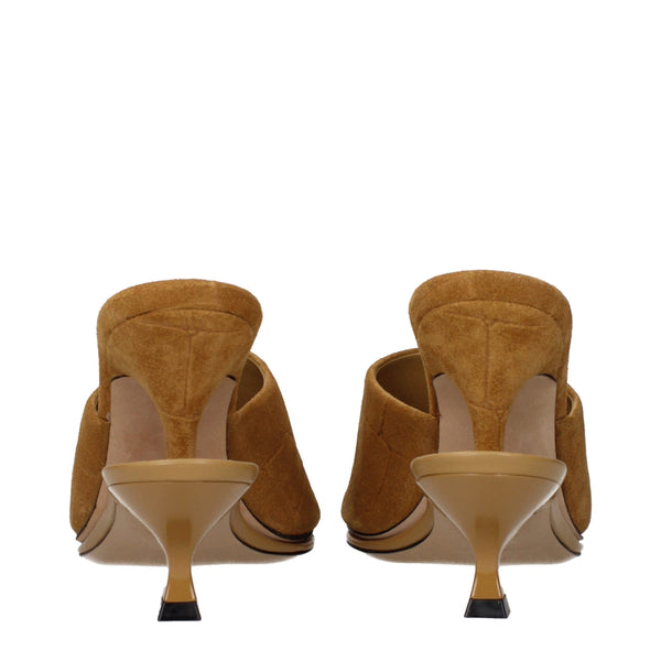 Braune Leder-Stilettosandalen