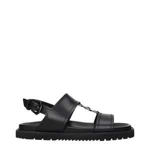 Schwarze Ledersandalen