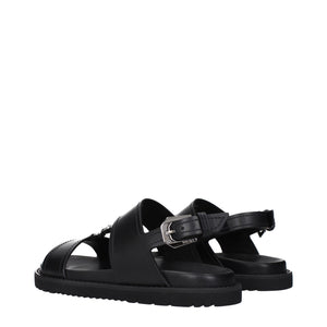 Schwarze Ledersandalen