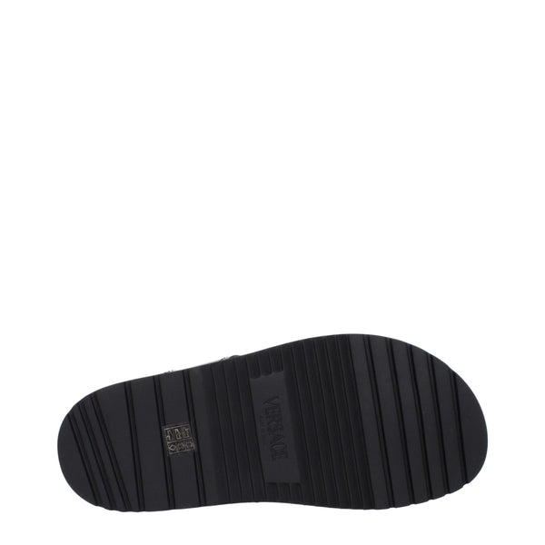 Schwarze Ledersandalen
