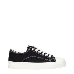 Schwarze Stoff-Sneaker mit niedrigem Schaft