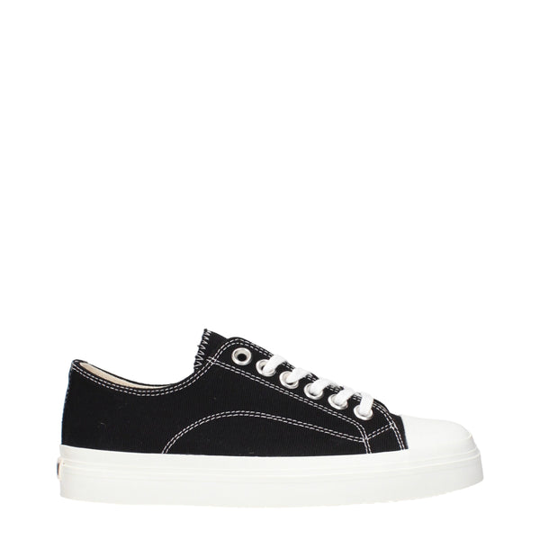 Schwarze Stoff-Sneaker mit niedrigem Schaft