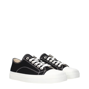 Schwarze Stoff-Sneaker mit niedrigem Schaft