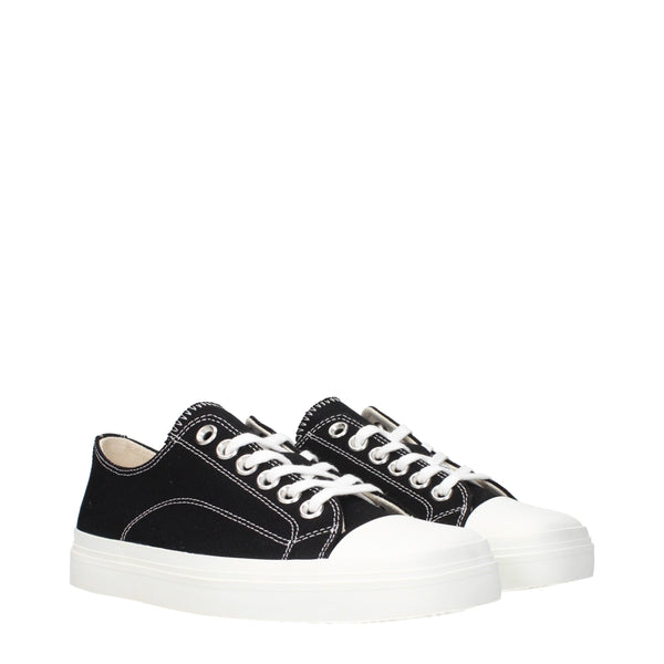 Schwarze Stoff-Sneaker mit niedrigem Schaft