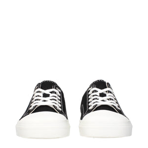Schwarze Stoff-Sneaker mit niedrigem Schaft