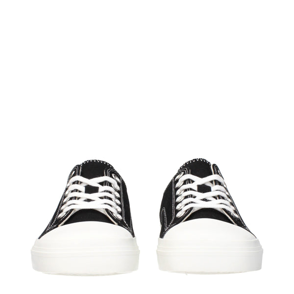 Schwarze Stoff-Sneaker mit niedrigem Schaft