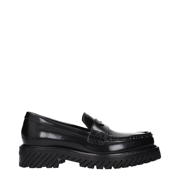 Schwarze Leder Slipper