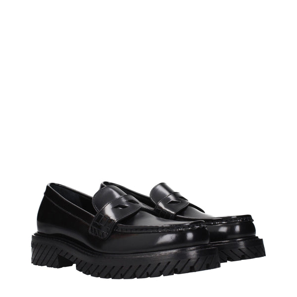 Schwarze Leder Slipper