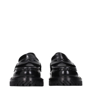 Schwarze Leder Slipper