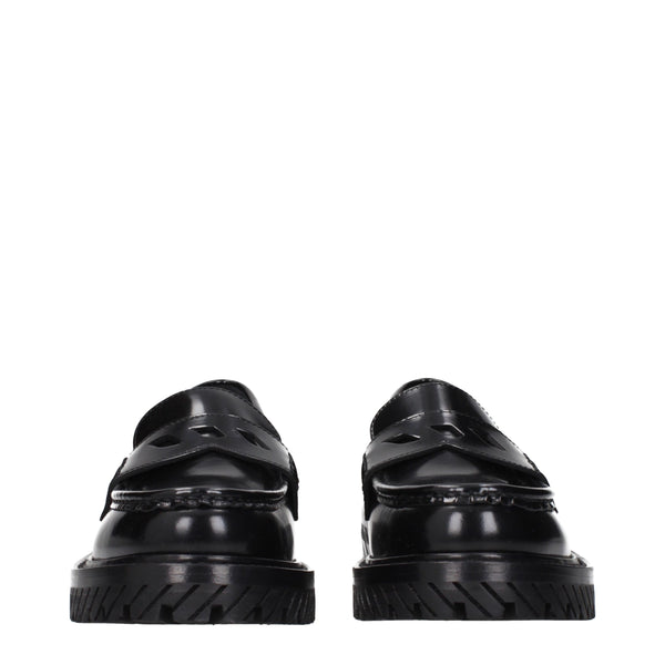 Schwarze Leder Slipper