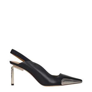 Schwarze Lederpumps