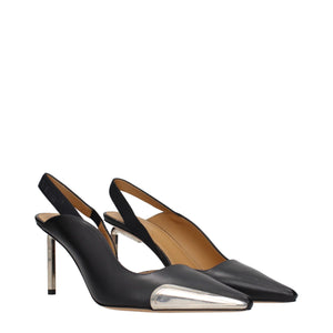 Schwarze Lederpumps