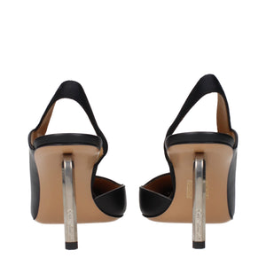 Schwarze Lederpumps
