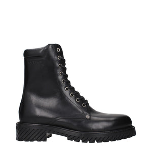 Schwarze Lederstiefeletten