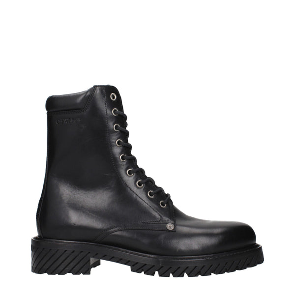 Schwarze Lederstiefeletten