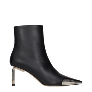 Schwarze Lederstiefeletten