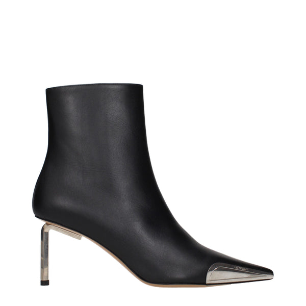Schwarze Lederstiefeletten