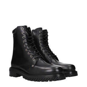 Schwarze Lederstiefeletten