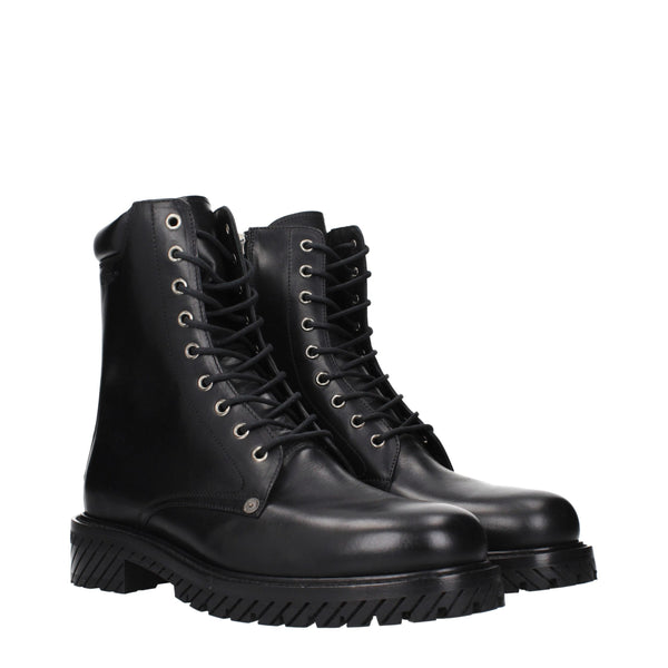 Schwarze Lederstiefeletten
