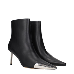 Schwarze Lederstiefeletten