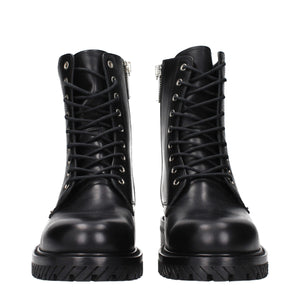 Schwarze Lederstiefeletten