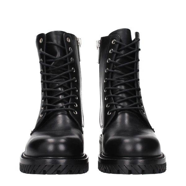 Schwarze Lederstiefeletten
