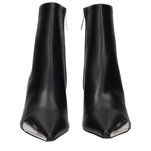 Schwarze Lederstiefeletten