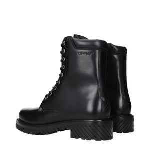 Schwarze Lederstiefeletten