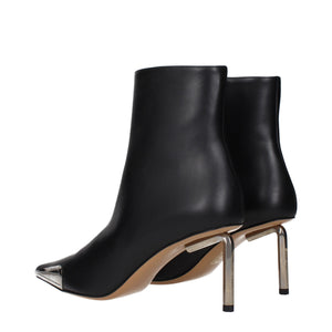 Schwarze Lederstiefeletten