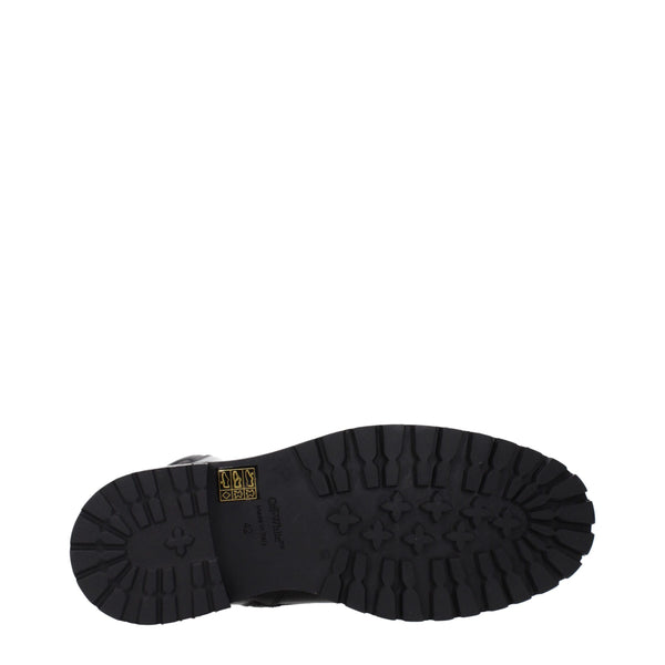 Schwarze Lederstiefeletten