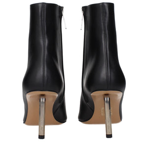 Schwarze Lederstiefeletten