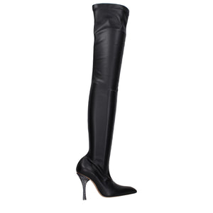 Schwarzes Leder Over The Knee