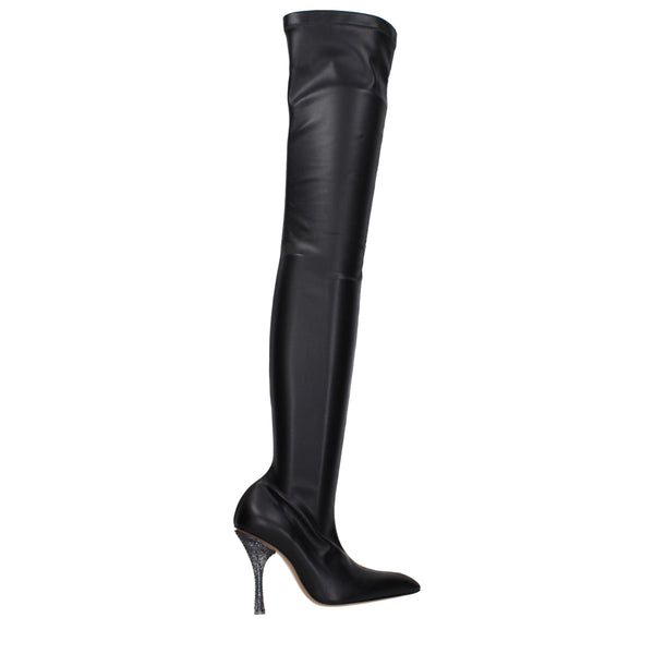 Schwarzes Leder Over The Knee