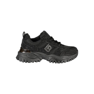 Schwarzer Polyester Damen Sneaker
