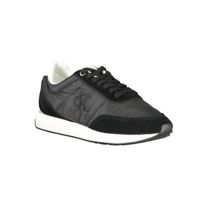 Schwarzes Leder Damen Sneaker