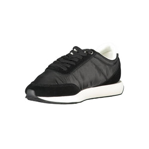 Schwarzes Leder Damen Sneaker