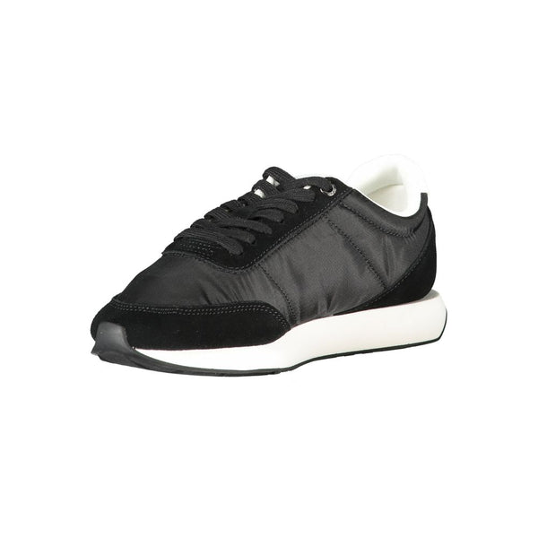 Schwarzes Leder Damen Sneaker