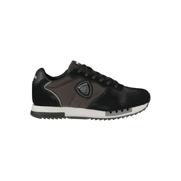 Schwarzes Leder Herren Sneaker