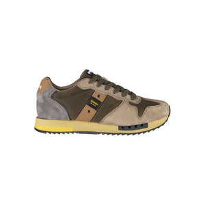 Grünes Leder Herren Sneaker