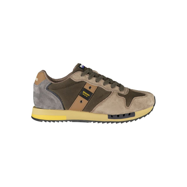 Grünes Leder Herren Sneaker