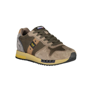 Grünes Leder Herren Sneaker
