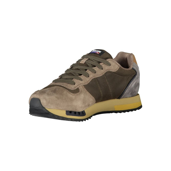Grünes Leder Herren Sneaker