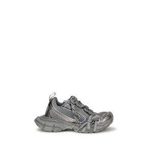 Graue Polyurethan-Sneaker im Chunky-Stil