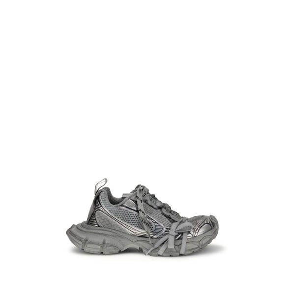 Graue Polyurethan-Sneaker im Chunky-Stil
