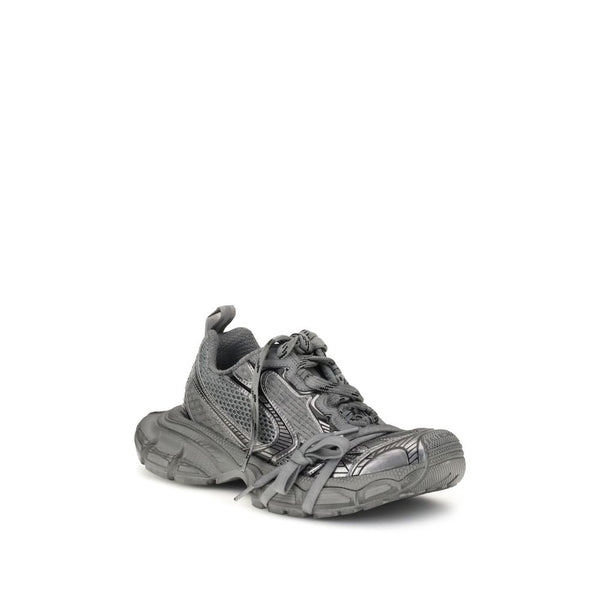 Graue Polyurethan-Sneaker im Chunky-Stil