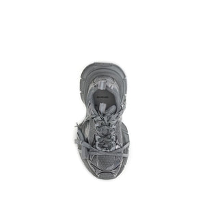 Graue Polyurethan-Sneaker im Chunky-Stil