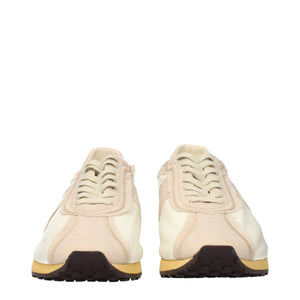 Beigefarbene Stoff-Sneaker