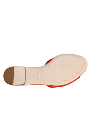 Rote Devotion Spitzenschuhe Slip-On Sandalen