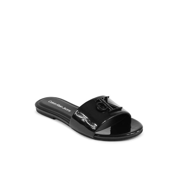 Schwarze Polyester-Pantoffeln