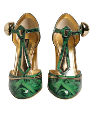 Grüne Lackleder-Pumps Vally